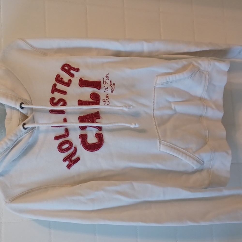 White Hollister hoodie medium